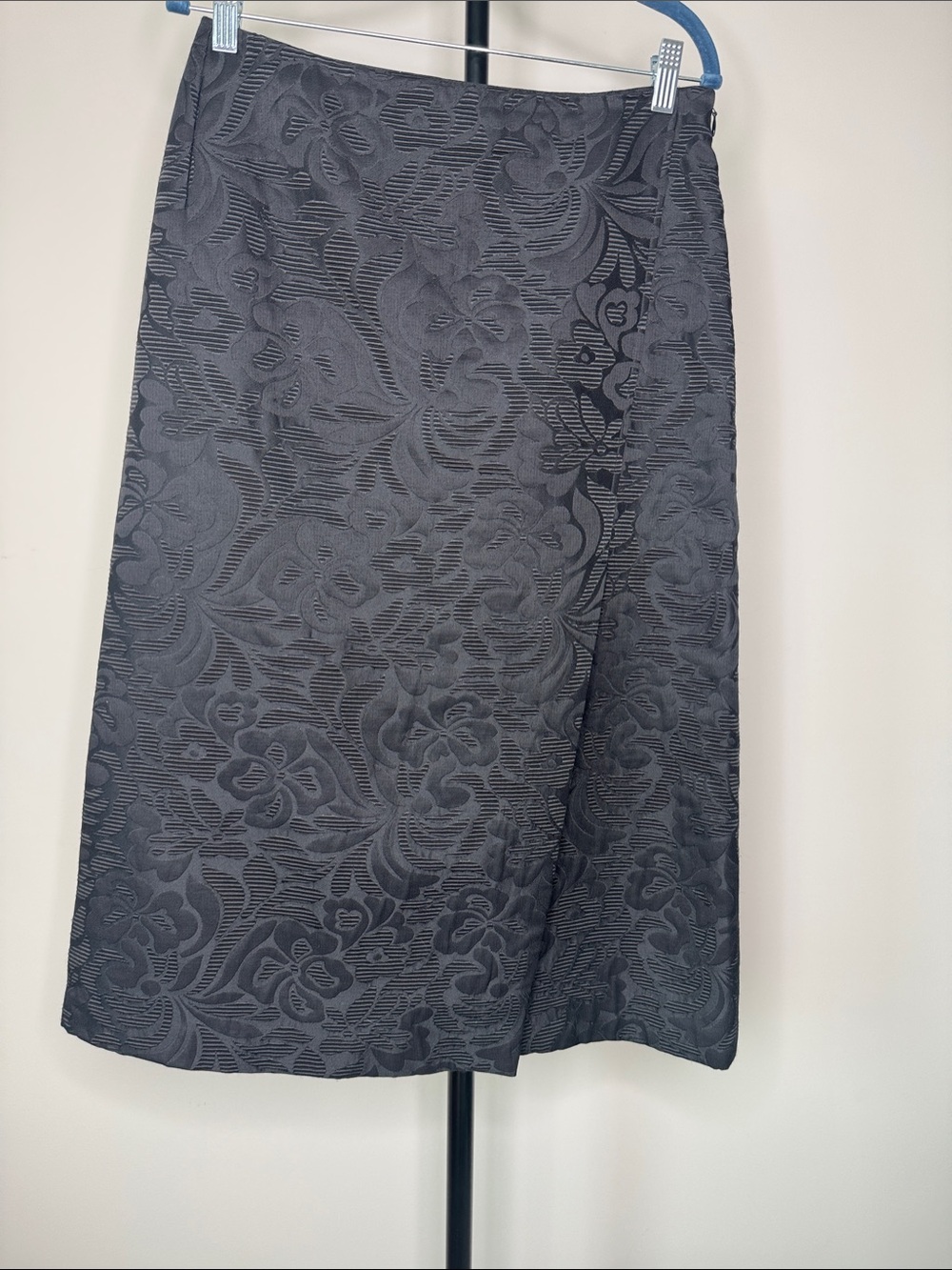 Theory Floral Textured Pencil Design Skirt Office Academia Goth Size 6